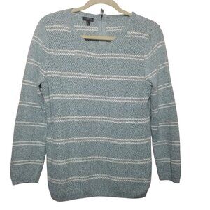 Talbots Women's Navy Stripe Preppy Sweater Sz LP